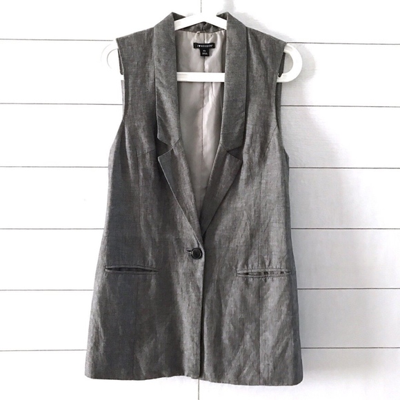 I Heart Ronson Jackets & Blazers - I Heart Ronson Gray One Button Sleeveless Vest